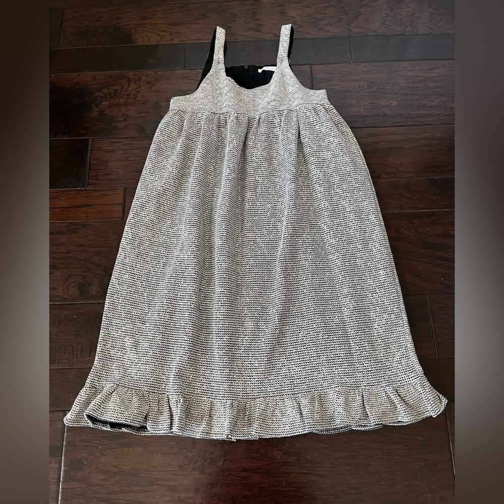 Take Note Metallic Tweed Ruffled Jumper; Size 14